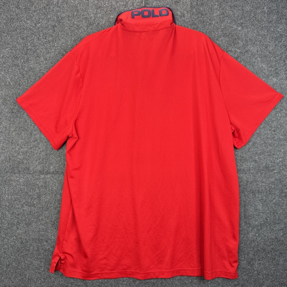 Polo Ralph Lauren Polo Shirt Mens XXL Red POLO Spellout Short Sleeve Preppy